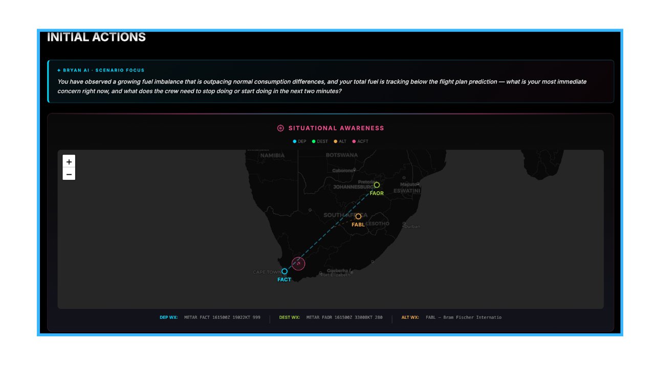 Situational awareness map and scenario focus